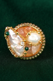 Romantic Baroque Pearl Finger Ring