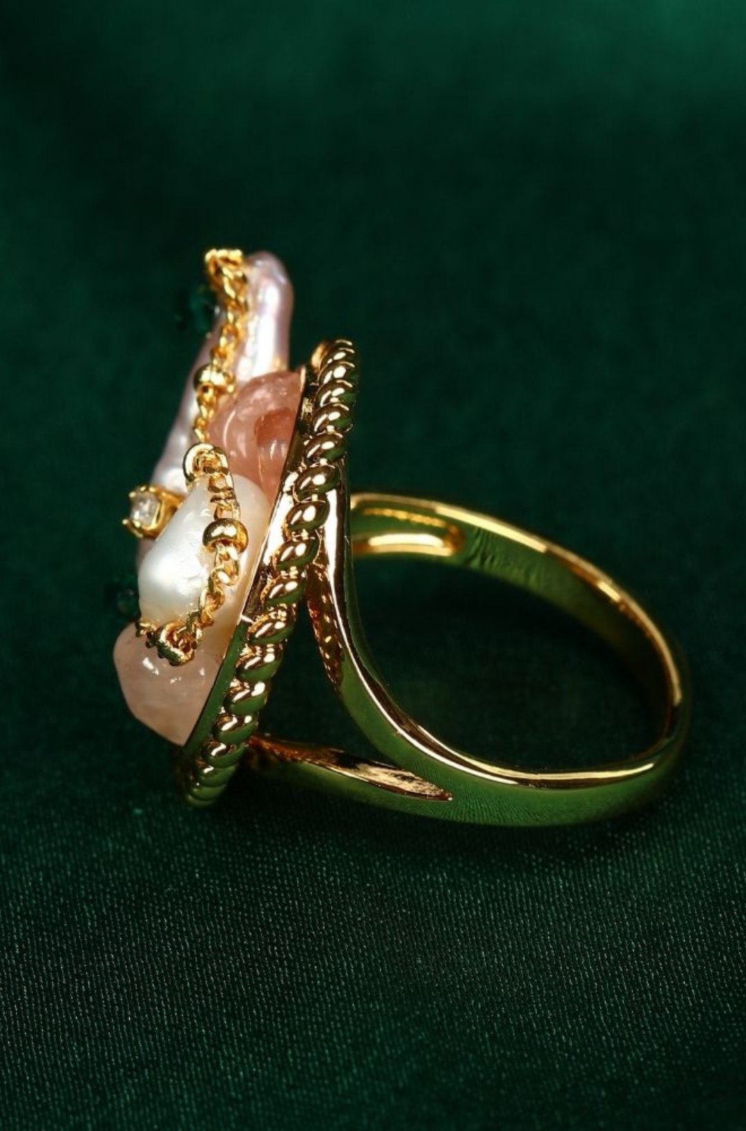Romantic Baroque Pearl Finger Ring