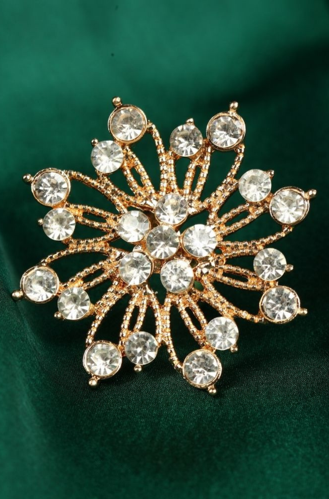 Gold Plated Diamond Studded Finger Ring