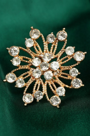 Gold Plated Diamond Studded Finger Ring