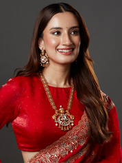 Gold-Plated Kundan-Studded Horse Emblish Necklace Set