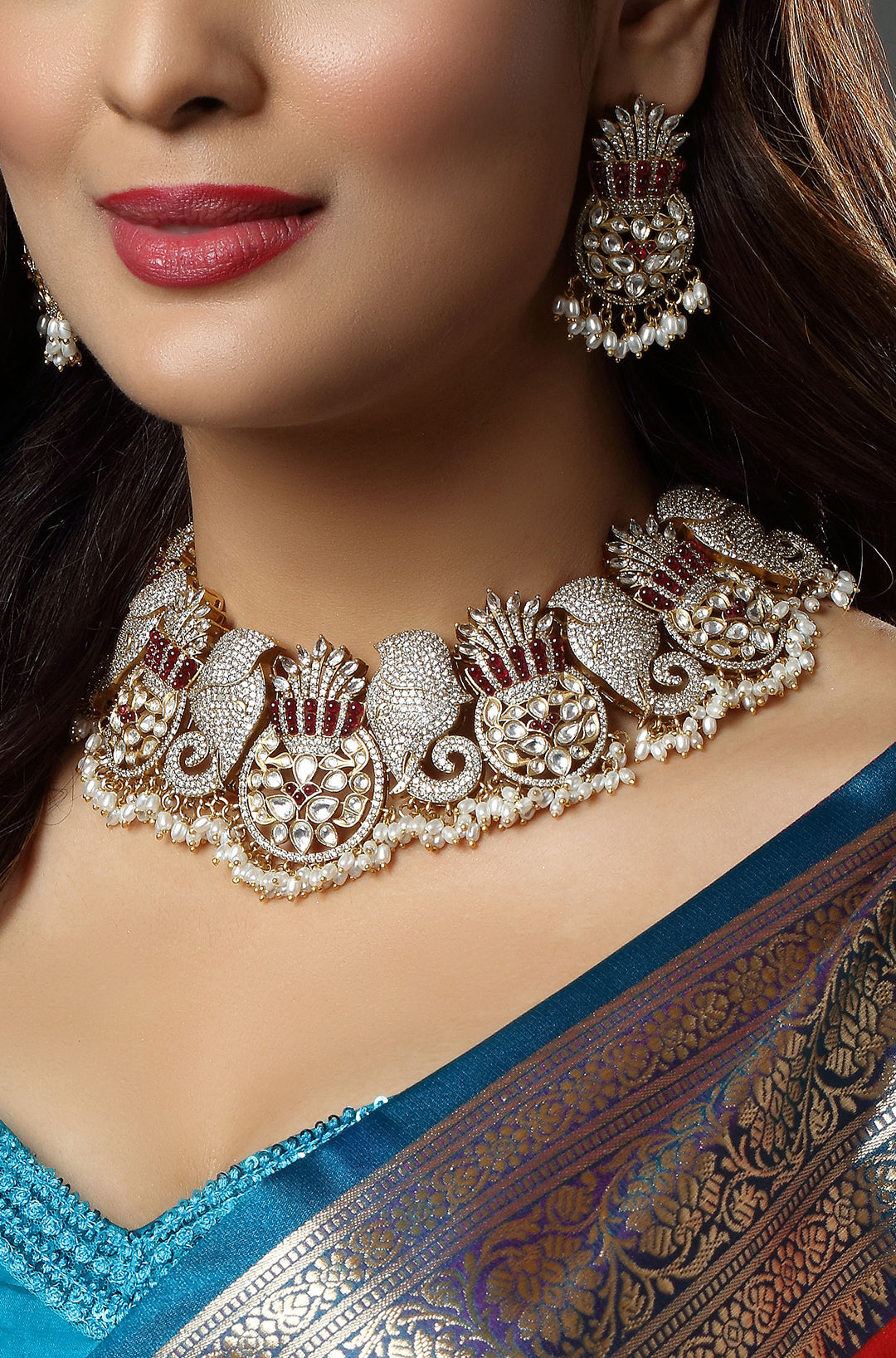 Shahi Poshak Pearl Choker Necklace