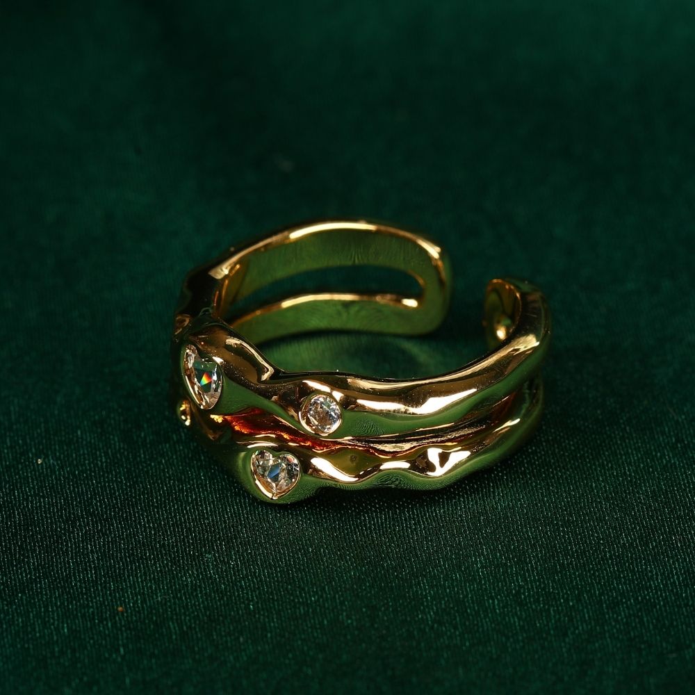 Sterling Gold Twist Open Finger Ring