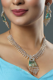Gold Plated Cubic Zirconia Stone Necklace