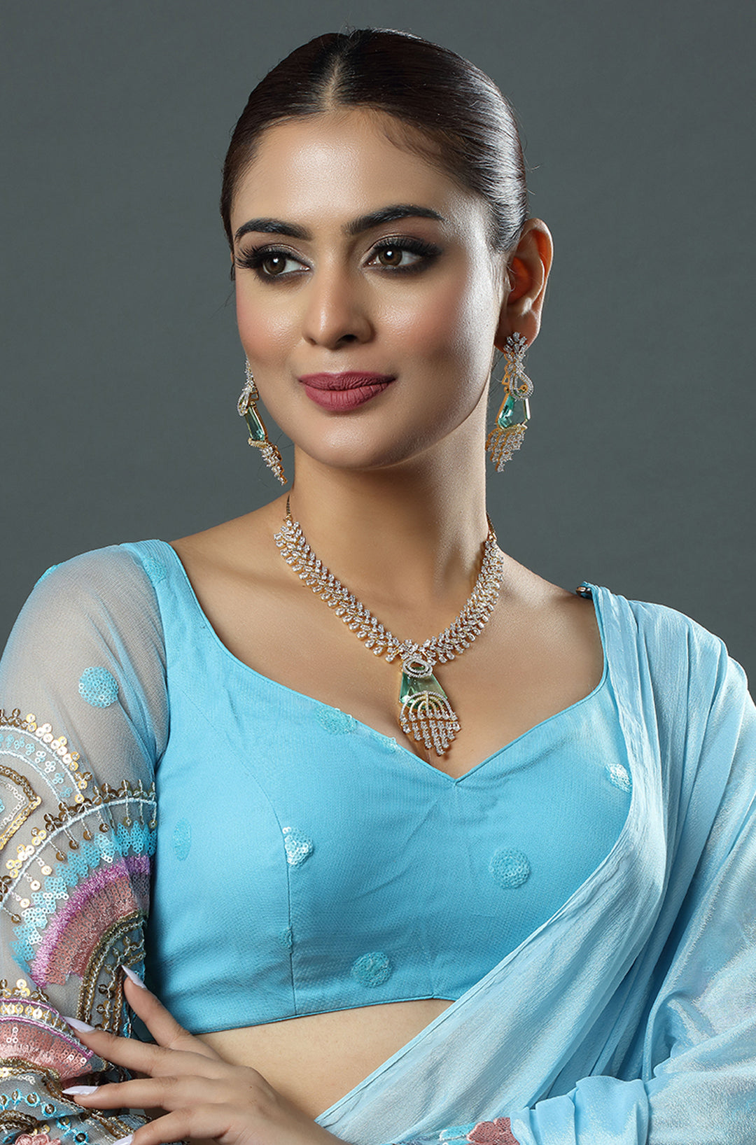 Gold Plated Cubic Zirconia Stone Necklace