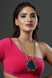 Indigo Agate Aura Necklace