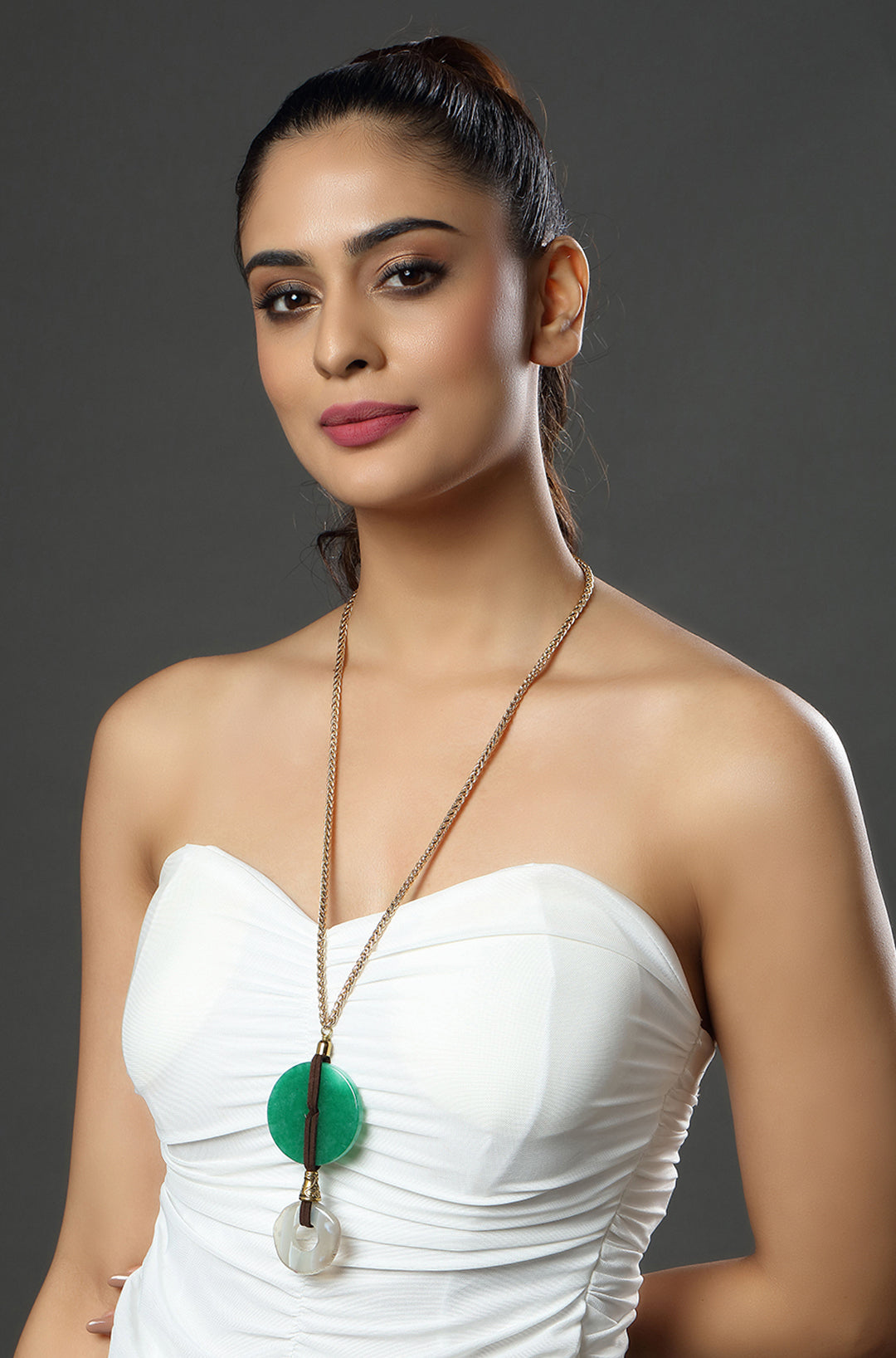 Dual Tone Disc Necklace