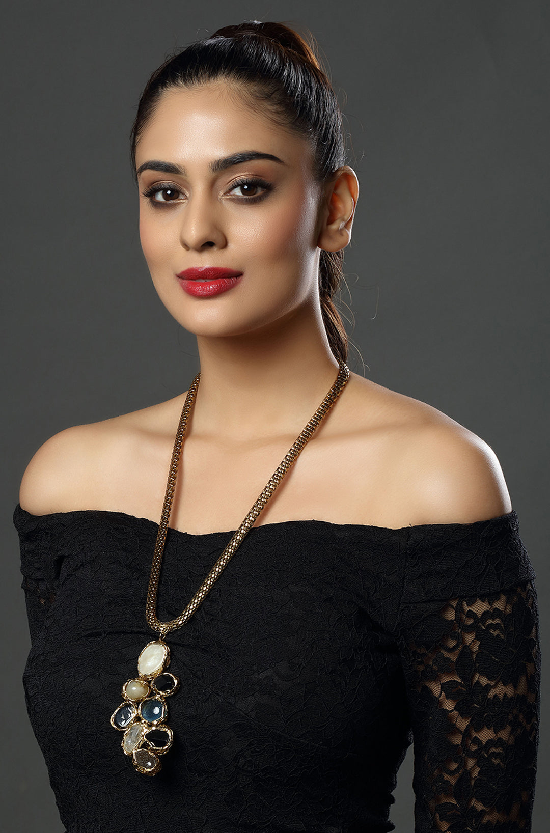 Serene Stone Drop Necklace