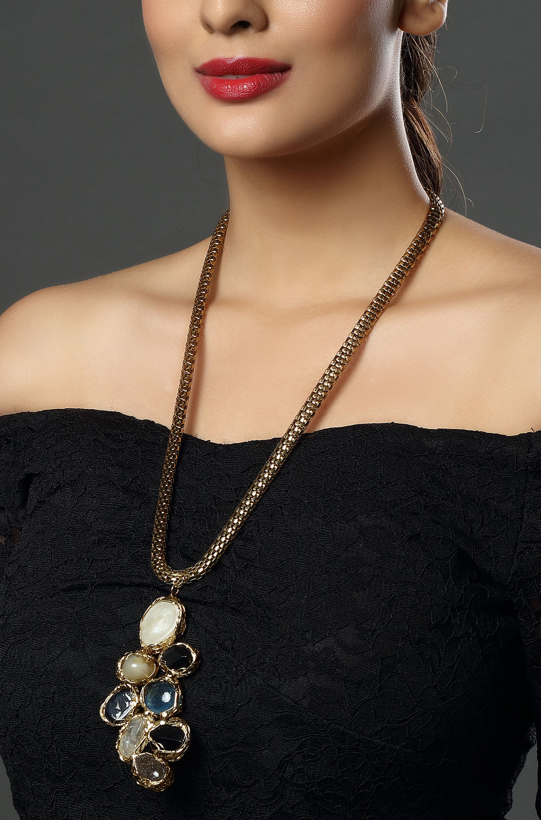 Serene Stone Drop Necklace