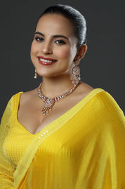 Rose Gold Finish Zircon Choker Necklace