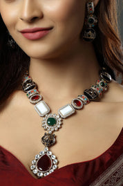 Gold Plated Multicolour Necklace