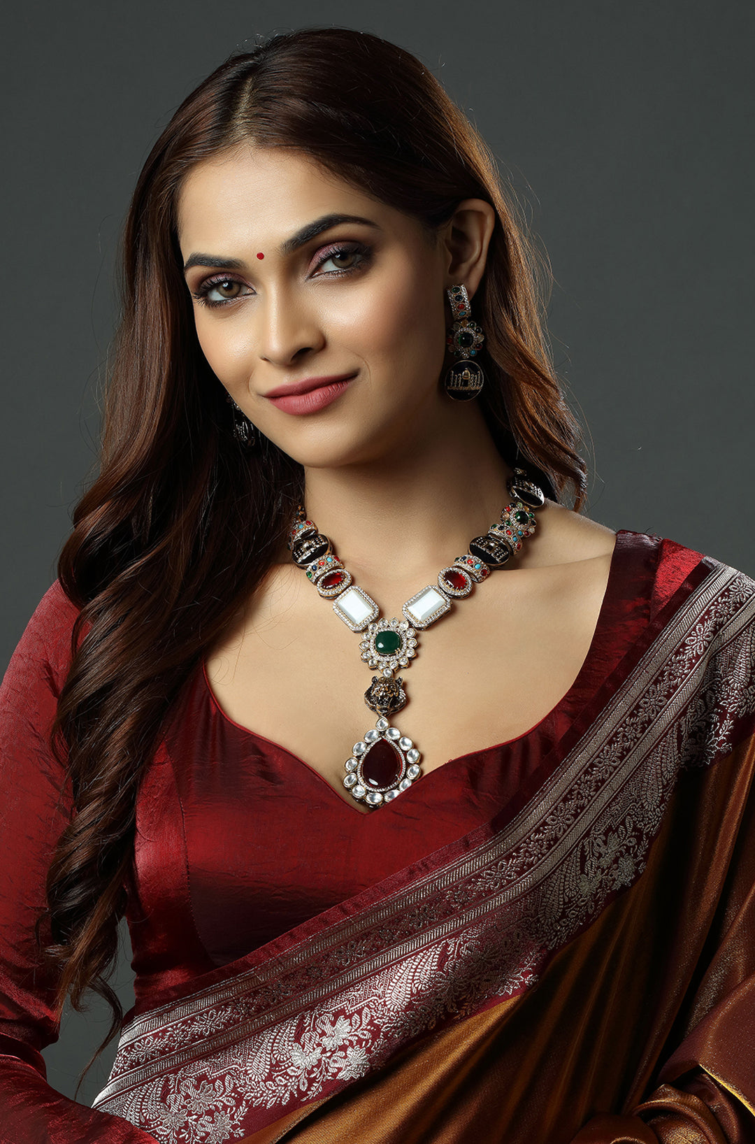 Gold Plated Multicolour Necklace