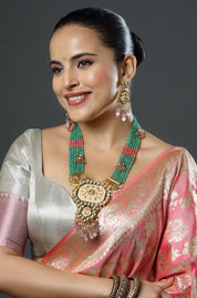 Jadau & Meenakari Work Bead Layered Necklace