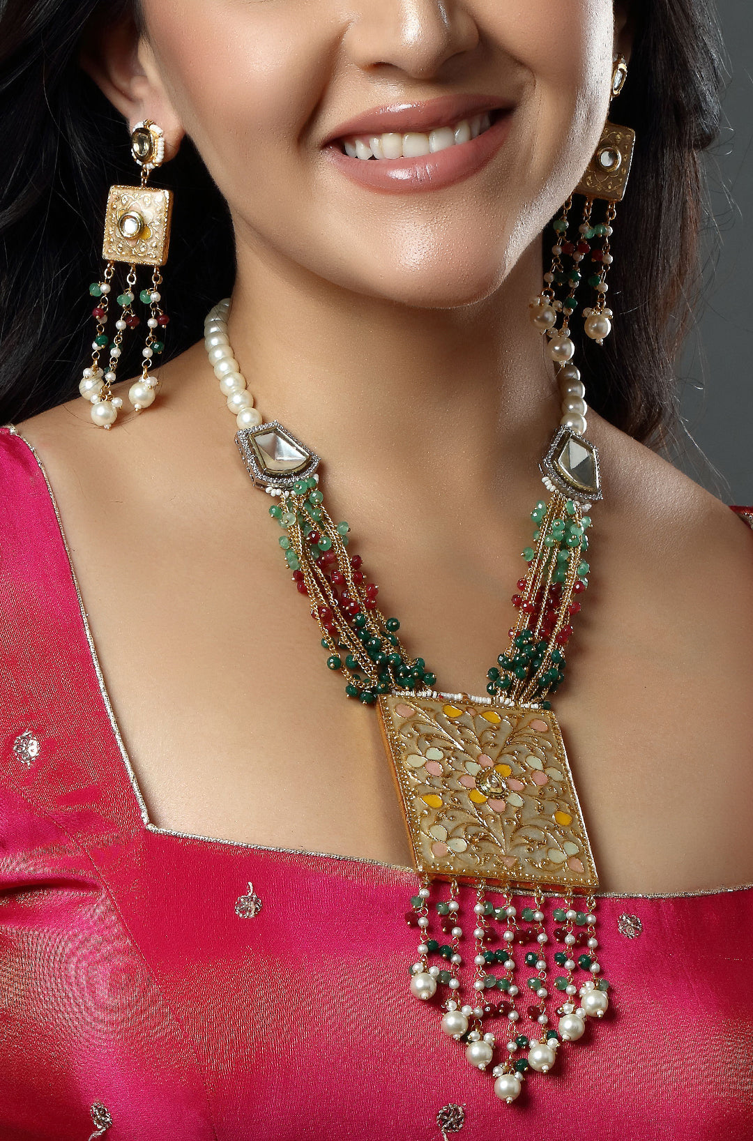 Panchranga Kundan Polki Necklace