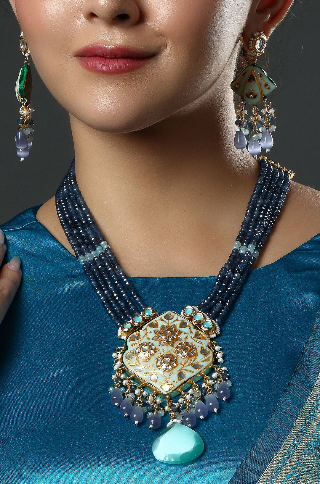 Mughal Blue & Gold Imperial Necklace