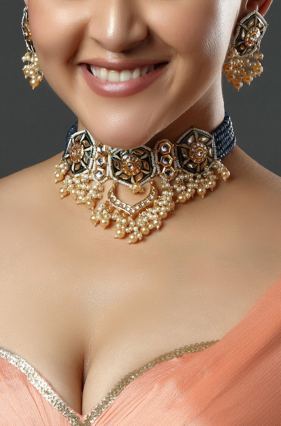 Obsidian Enamel Heritage Choker Necklace