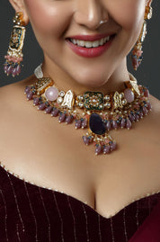 Mughal Plum & Mint Ensemble Necklace