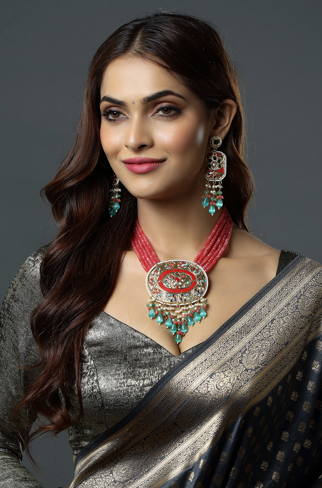 Scarlet Dewdrop Statement Necklace