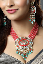 Scarlet Dewdrop Statement Necklace