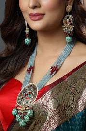 Mehfil Mystic Turquoise Embellished Heritage Ensemble Necklace