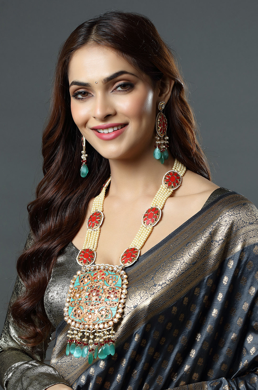 Regal Pearl & Turquoise Heritage Necklace
