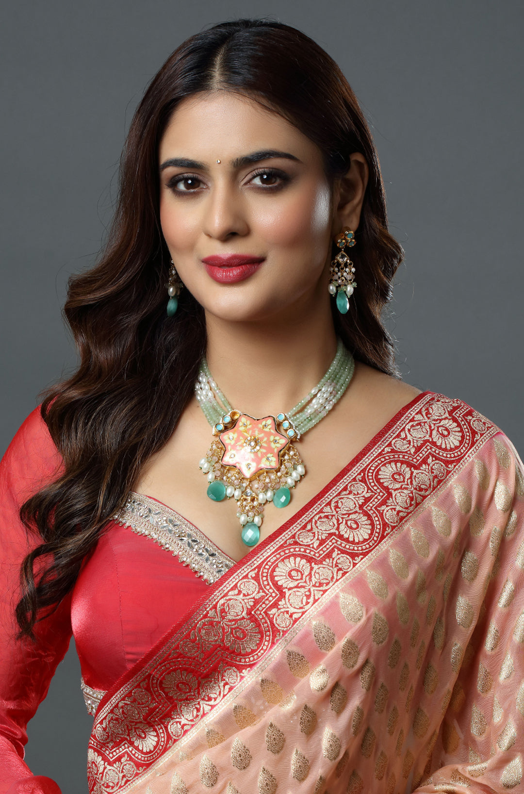 Star Blossom Enamel Hasli Necklace