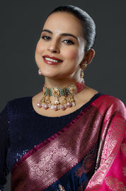 The Rosy Mint Mughal Choker Necklace