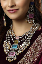 Pastel Mughal Cascade Necklace
