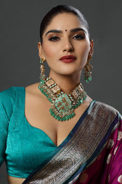 The Turquoise Garden Kundan Choker Necklace