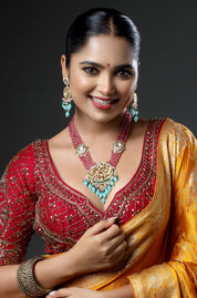 Festive Fusion Rani Pink Kundan Necklace