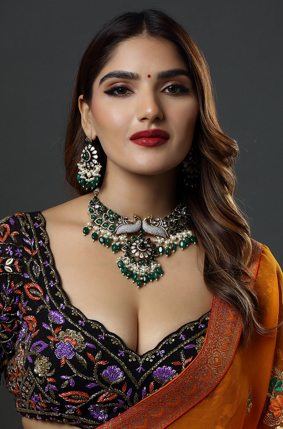 Emerald Peacock Grandeur Necklace