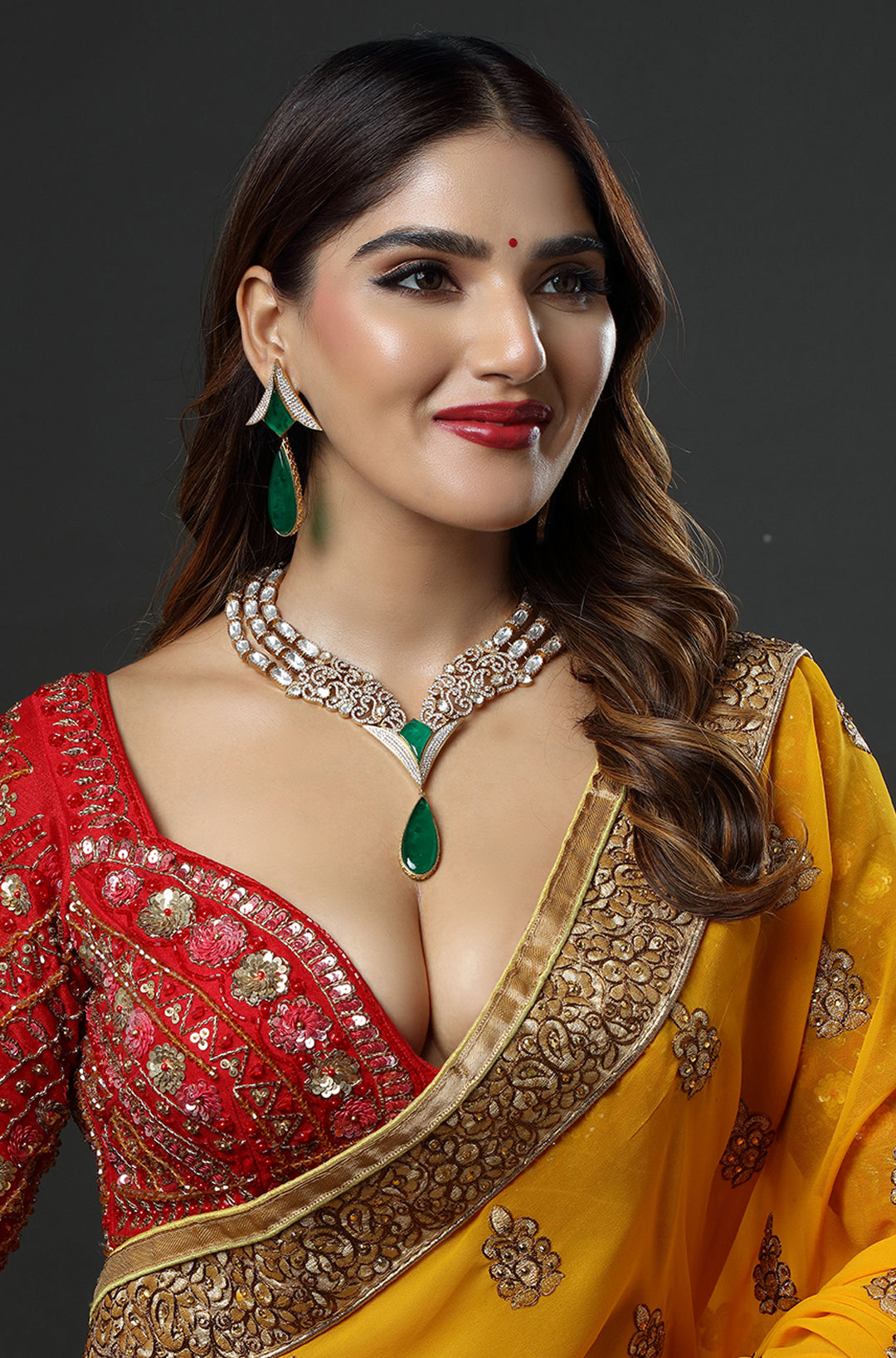 Emerald Green Designer Necklace Set