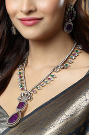 Gold-Plated Purple Zirconia Necklace
