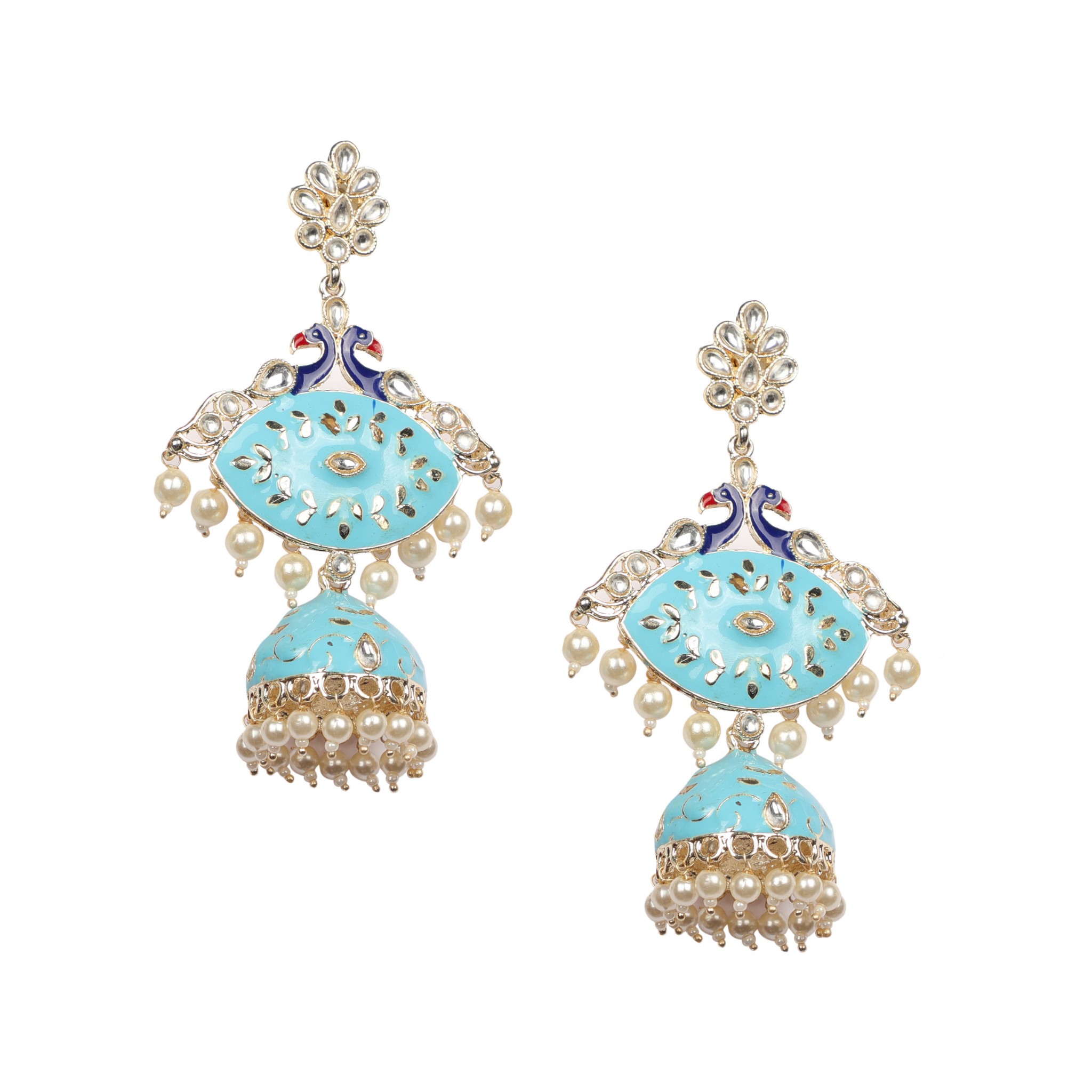 Sky Blue Serenade Jhumkas