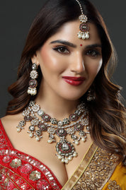 Crimson Elegance Ensemble Necklace