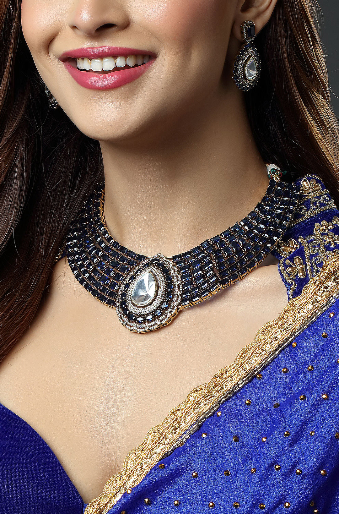 Midnight Sapphire Choker Necklace Set