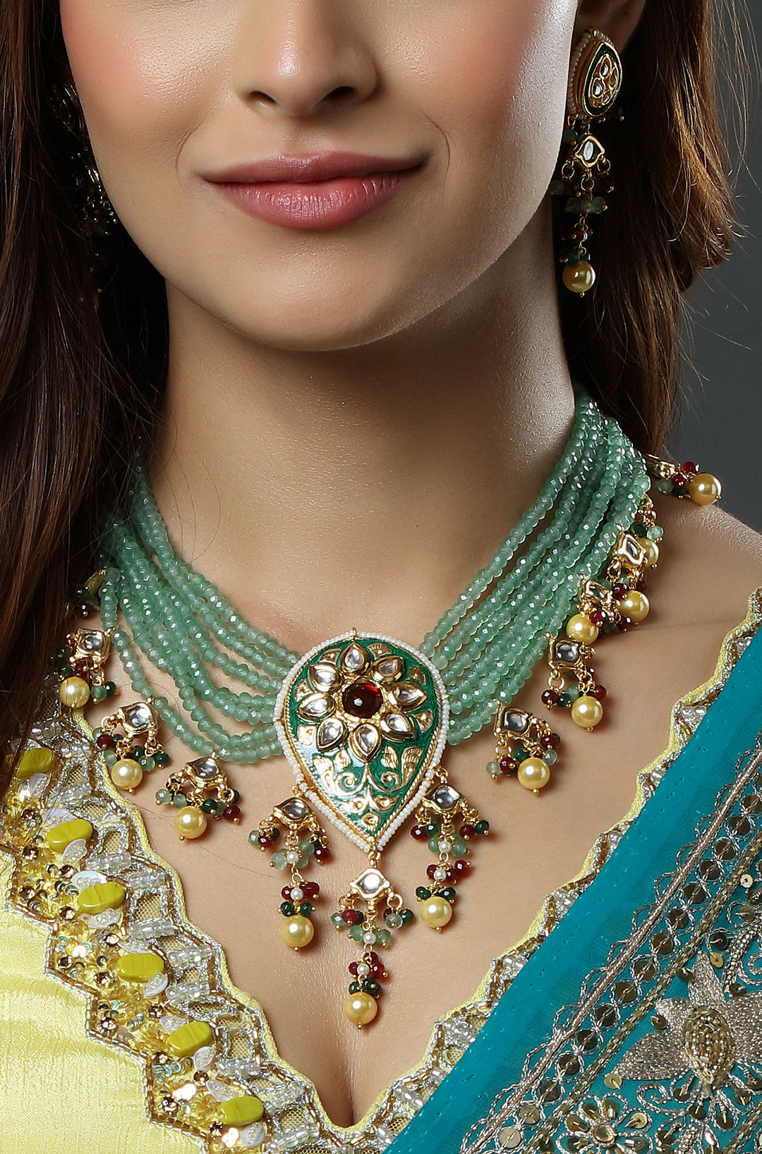 Kundan Green Glory Necklace