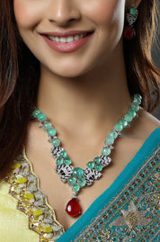 Serene Jewel Droplet Necklace