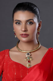 Elegant Gemstones Choker Necklace Set