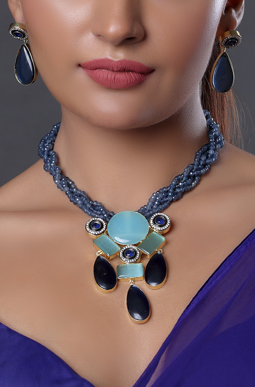 Braided Bib Necklace set