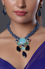 Braided Bib Necklace set