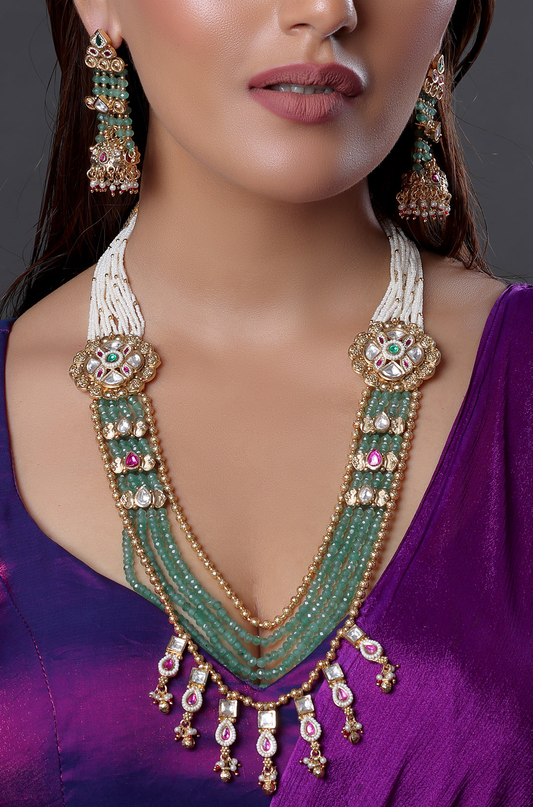 Maharani Style Beaded Necklace Set