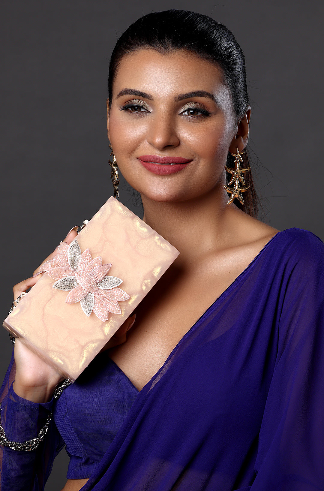 Pink Pearl Fern Minaudiere Clutches