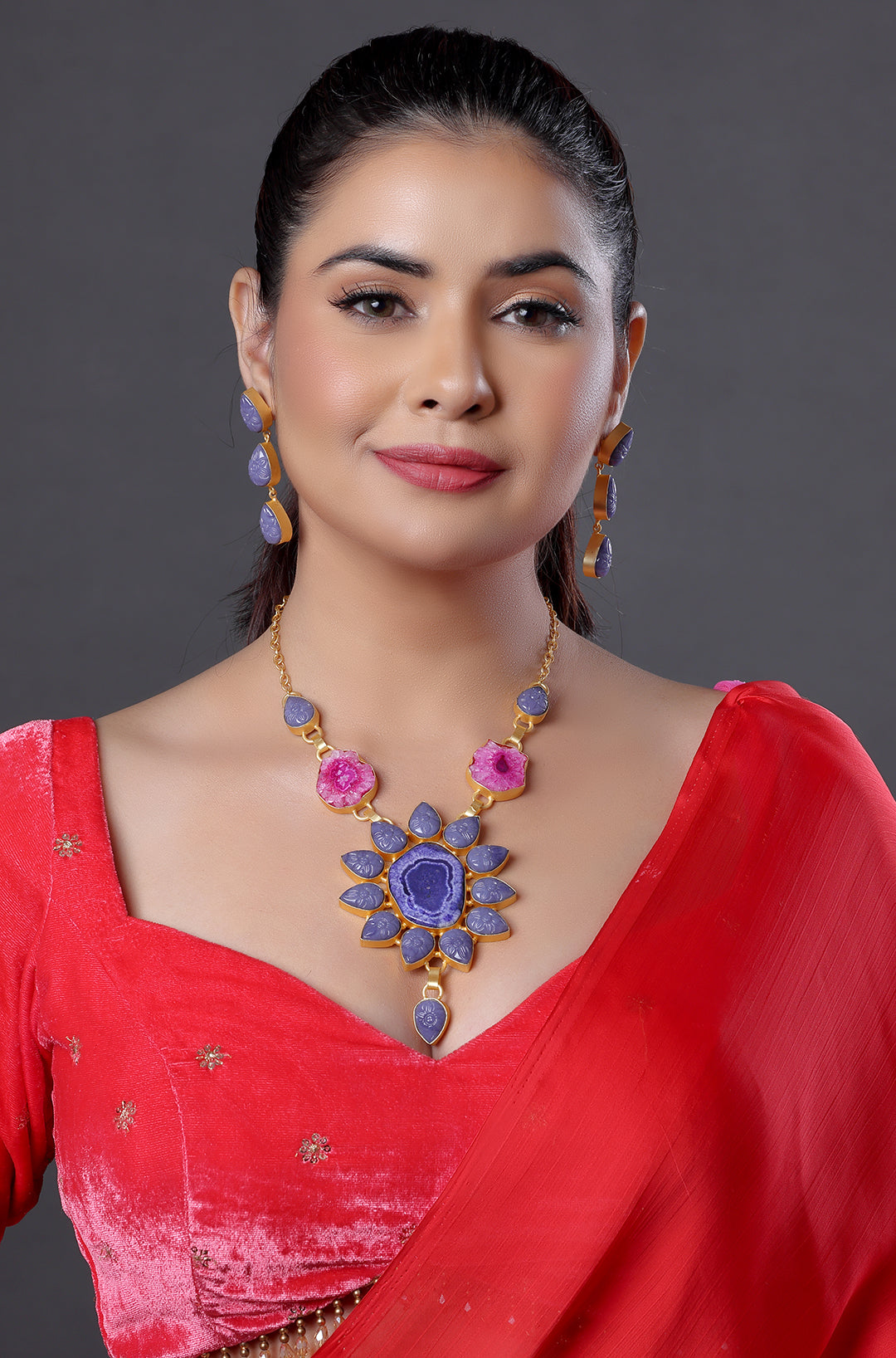 Unique Quartz Large Pendant Necklace