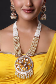 Pearl Kundan with Birds Meenakari Designer Necklace