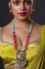 Stunning Pink And Green Necklace