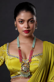 Stunning Pink And Green Necklace