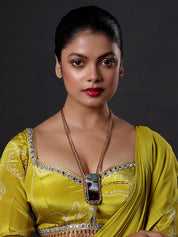 Gold Link Chain with Precious Stone