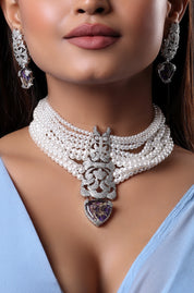 Beautiful White Pearl Statement Choker Necklace