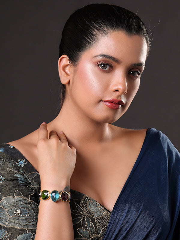 Glass Stone Cuff Bracelet